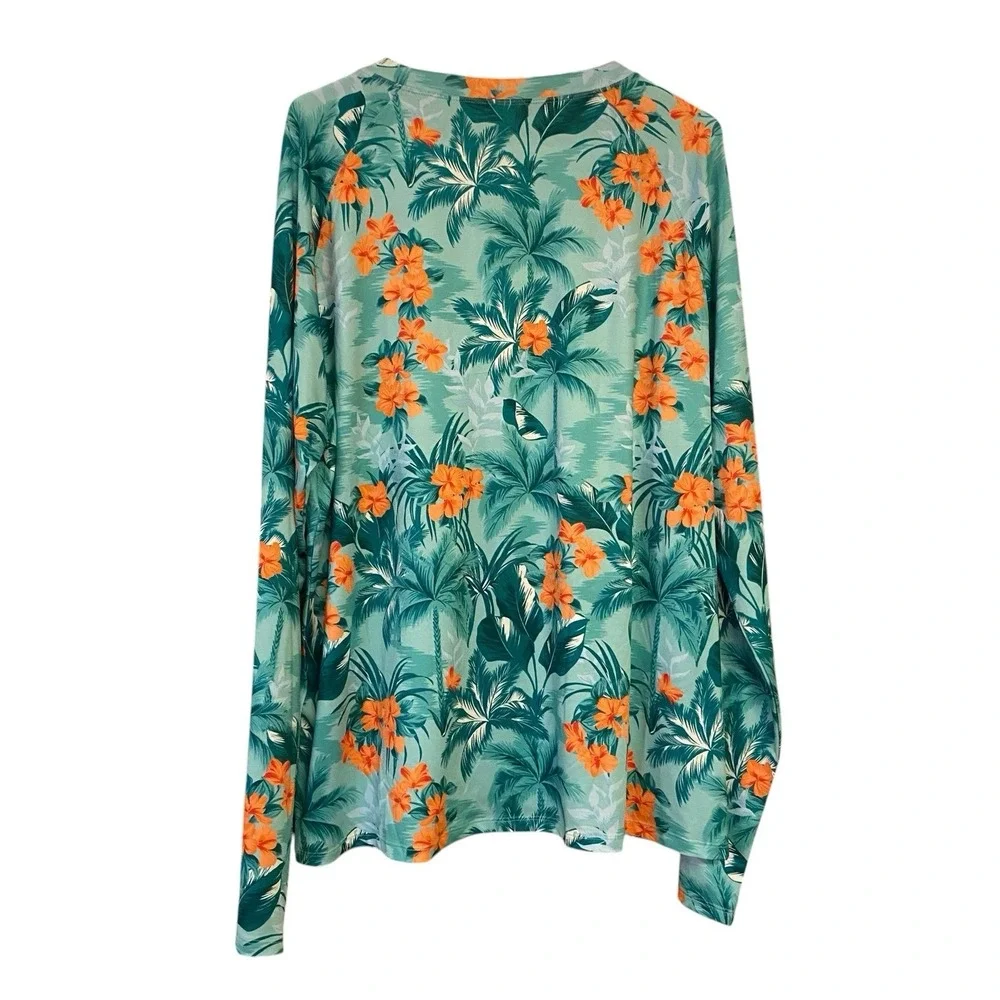Robert Graham Long Sleeve Tropical Forest UPF 50+ rashguard shirt Men's 2XL New